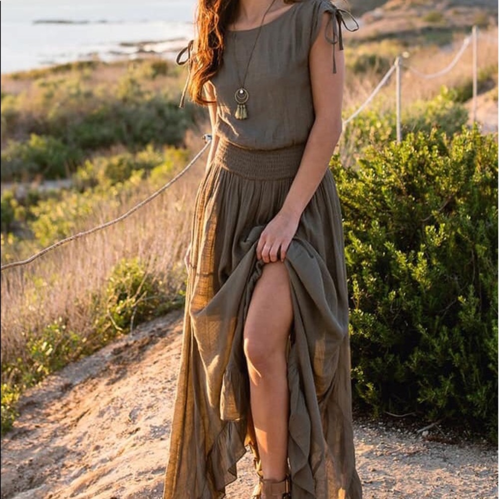 Joyfolie - Gia Maxi Dress in Olive